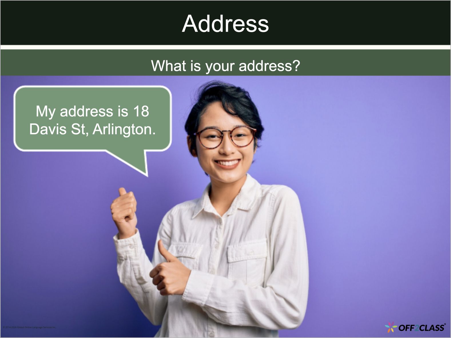 Everyday English for Newcomers: EE.1.1 — Personal information, Slide 8 of 25.